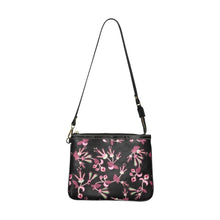 Load image into Gallery viewer, Floral Green Black Small Shoulder Bag (Model 1710) Small Shoulder Bag (1710) e-joyer 
