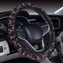 Load image into Gallery viewer, Floral Green Black Steering Wheel Cover with Elastic Edge Steering Wheel Cover with Elastic Edge e-joyer 
