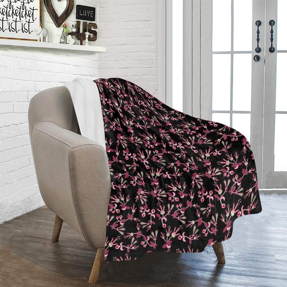 Floral Green Black Ultra-Soft Micro Fleece Blanket 40"x50" Ultra-Soft Blanket 40''x50'' e-joyer 