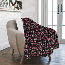 Load image into Gallery viewer, Floral Green Black Ultra-Soft Micro Fleece Blanket 40&quot;x50&quot; Ultra-Soft Blanket 40&#39;&#39;x50&#39;&#39; e-joyer 
