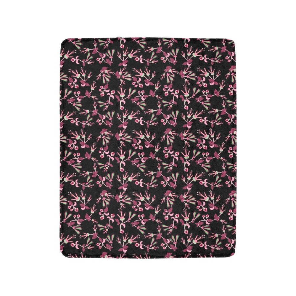 Floral Green Black Ultra-Soft Micro Fleece Blanket 40"x50" Ultra-Soft Blanket 40''x50'' e-joyer 