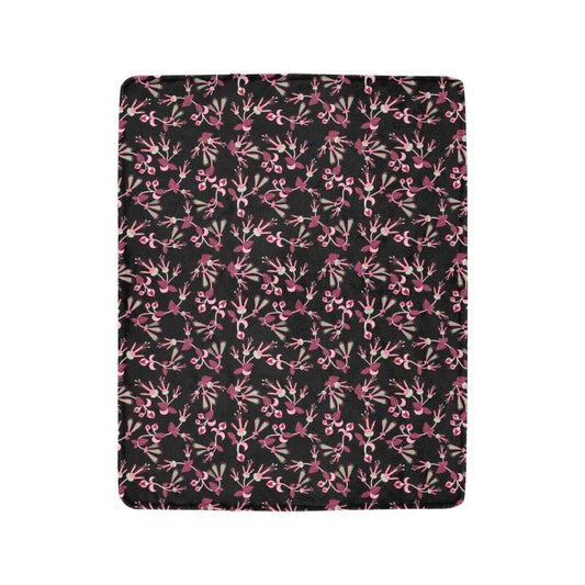 Floral Green Black Ultra-Soft Micro Fleece Blanket 40"x50" Ultra-Soft Blanket 40''x50'' e-joyer 