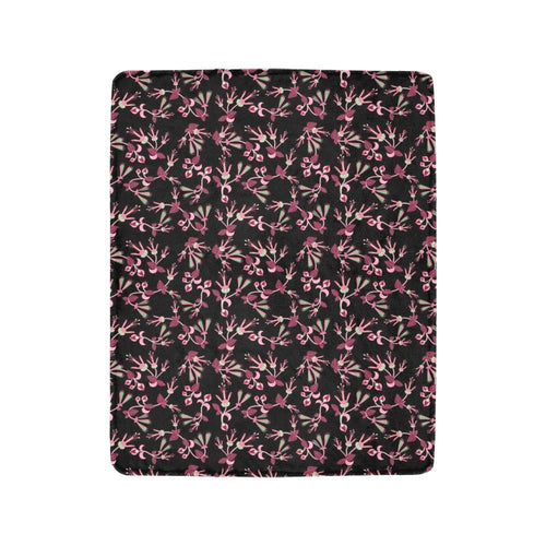 Floral Green Black Ultra-Soft Micro Fleece Blanket 40