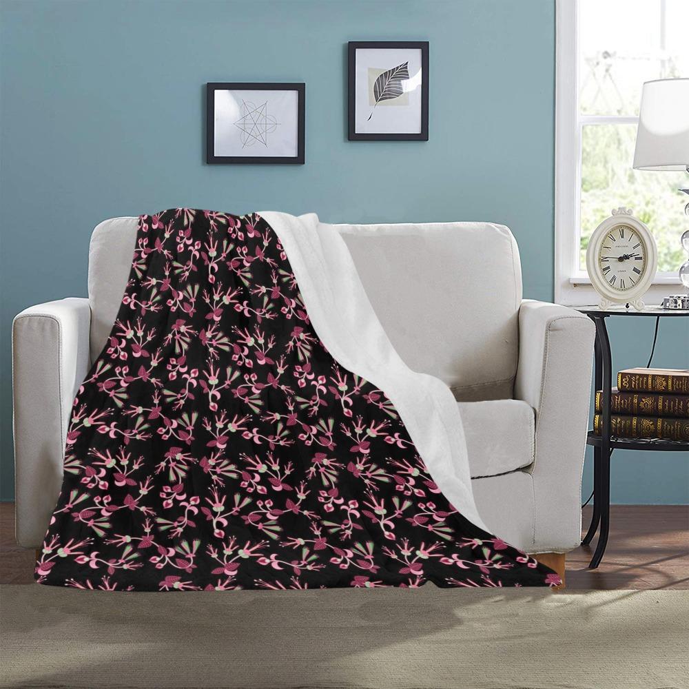 Floral Green Black Ultra-Soft Micro Fleece Blanket 40"x50" Ultra-Soft Blanket 40''x50'' e-joyer 