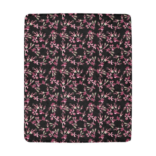 Floral Green Black Ultra-Soft Micro Fleece Blanket 50