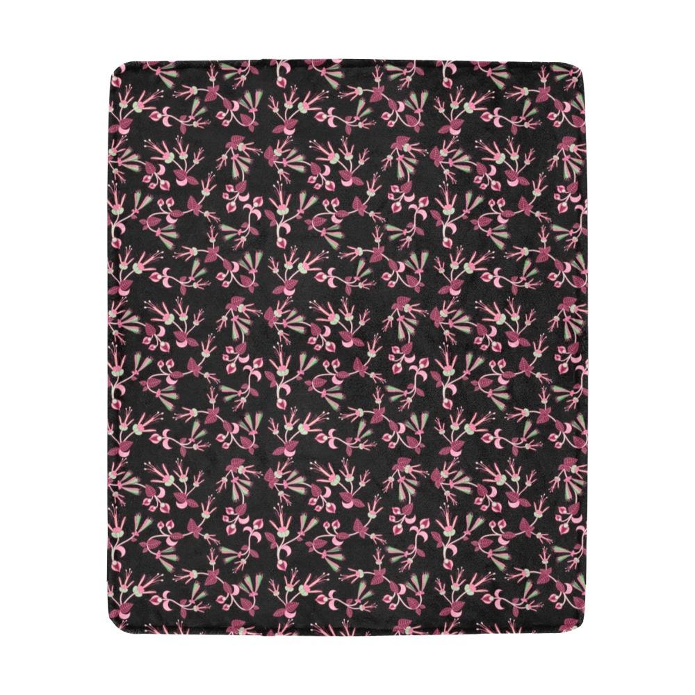 Floral Green Black Ultra-Soft Micro Fleece Blanket 50