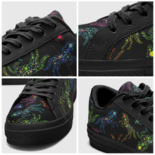 Load image into Gallery viewer, Floral Horse Aapisi Low Top Canvas Shoes Black Sole aapisi Herman 
