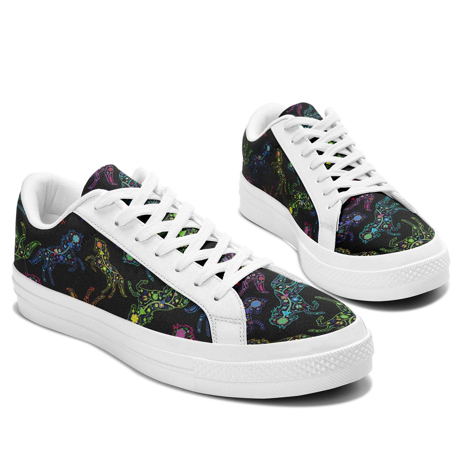 Floral Horse Aapisi Low Top Canvas Shoes White Sole aapisi Herman 