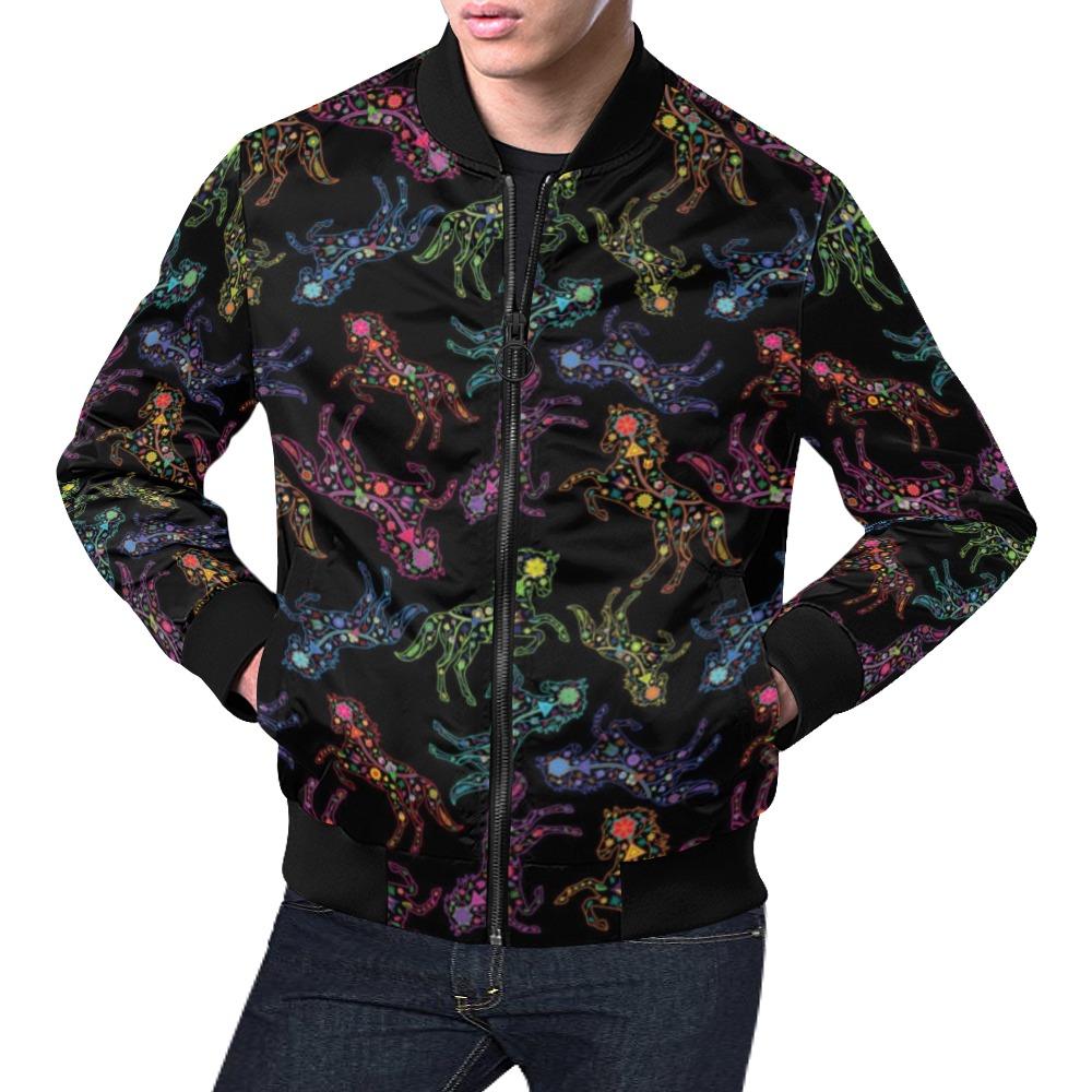 Floral Horse All Over Print Bomber Jacket for Men (Model H19) All Over Print Bomber Jacket for Men (H19) e-joyer 