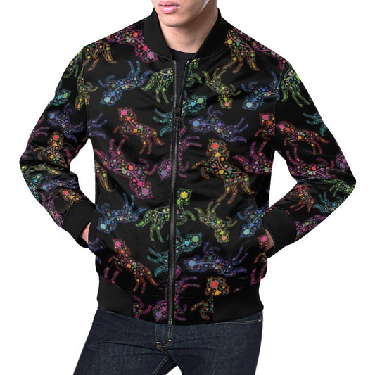 Floral Horse All Over Print Bomber Jacket for Men (Model H19) All Over Print Bomber Jacket for Men (H19) e-joyer 