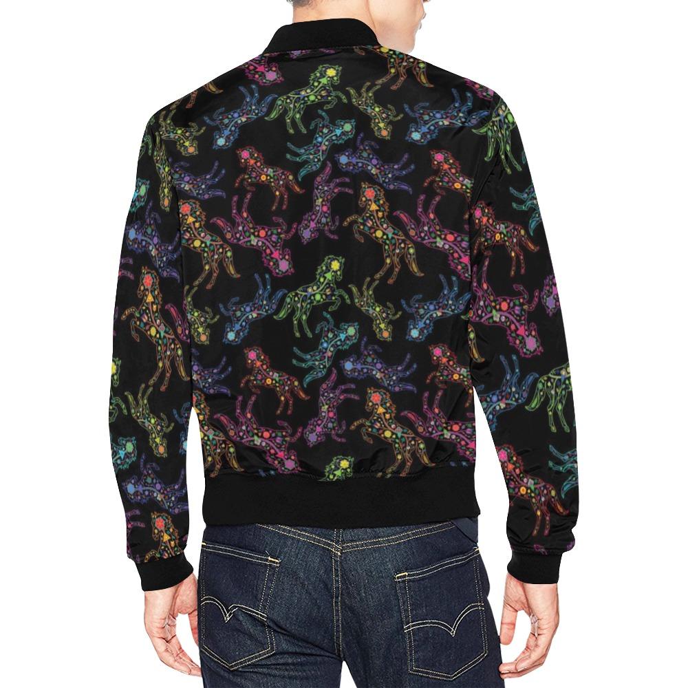 Floral Horse All Over Print Bomber Jacket for Men (Model H19) All Over Print Bomber Jacket for Men (H19) e-joyer 