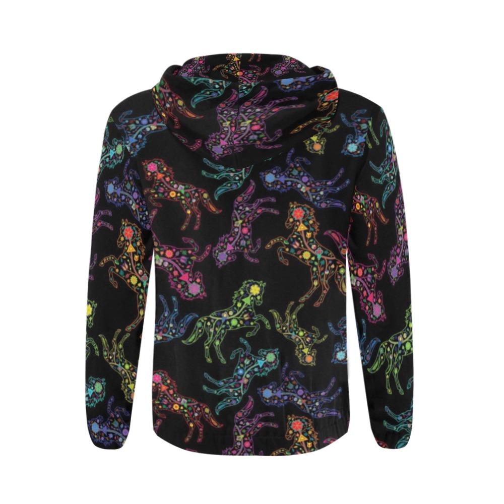 Floral Horse All Over Print Full Zip Hoodie for Men (Model H14) All Over Print Full Zip Hoodie for Men (H14) e-joyer 