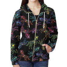 Load image into Gallery viewer, Floral Horse All Over Print Full Zip Hoodie for Women (Model H14) All Over Print Full Zip Hoodie for Women (H14) e-joyer 
