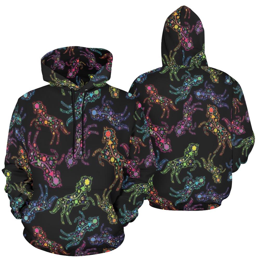Floral Horse All Over Print Hoodie for Men (USA Size) (Model H13) All Over Print Hoodie for Men (H13) e-joyer 