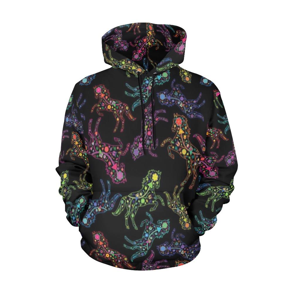 Floral Horse All Over Print Hoodie for Men (USA Size) (Model H13) All Over Print Hoodie for Men (H13) e-joyer 