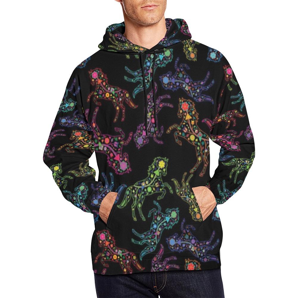 Floral Horse All Over Print Hoodie for Men (USA Size) (Model H13) All Over Print Hoodie for Men (H13) e-joyer 