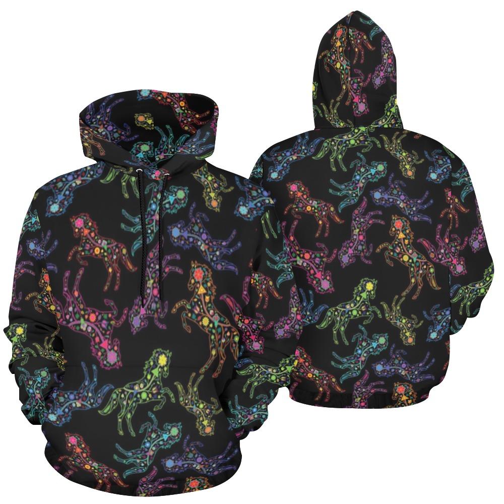 Floral Horse All Over Print Hoodie for Women (USA Size) (Model H13) All Over Print Hoodie for Women (H13) e-joyer 