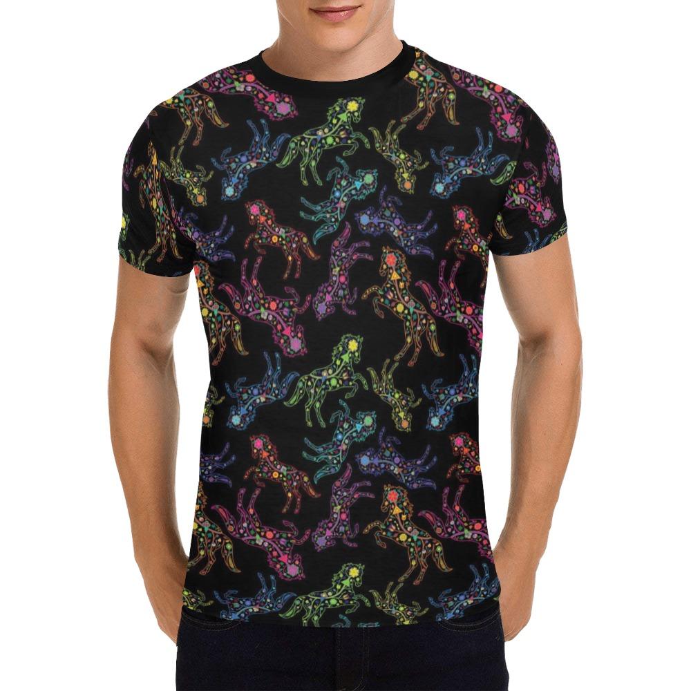 Floral Horse All Over Print T-Shirt for Men (USA Size) (Model T40) All Over Print T-Shirt for Men (T40) e-joyer 