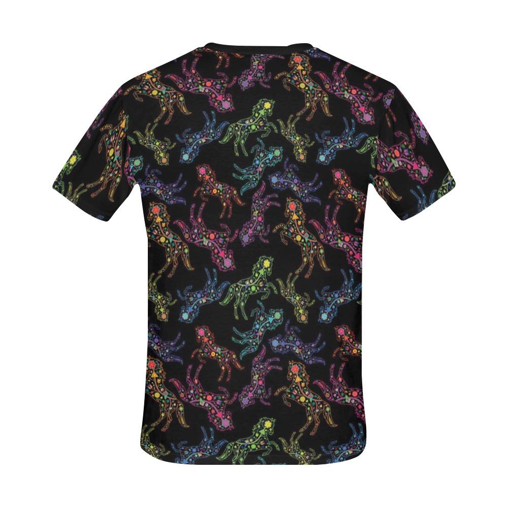 Floral Horse All Over Print T-Shirt for Men (USA Size) (Model T40) All Over Print T-Shirt for Men (T40) e-joyer 