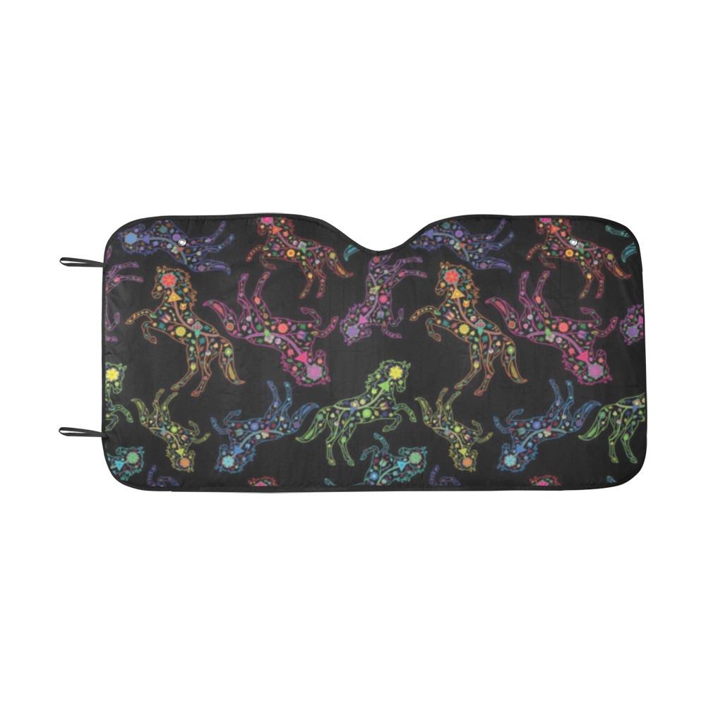 Floral Horse Car Sun Shade 55"x30" Car Sun Shade e-joyer 