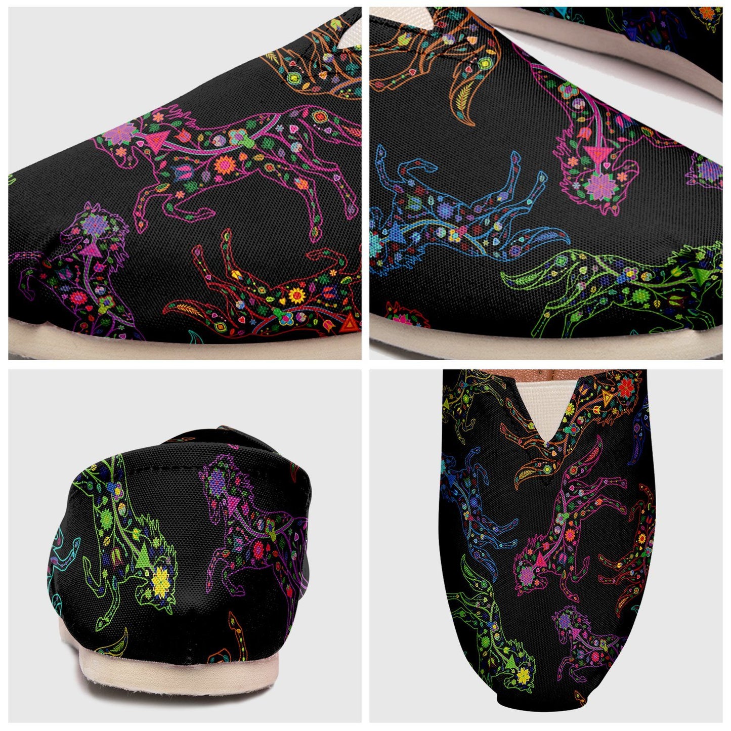 Floral Horse Casual Unisex Slip On Shoe Herman 