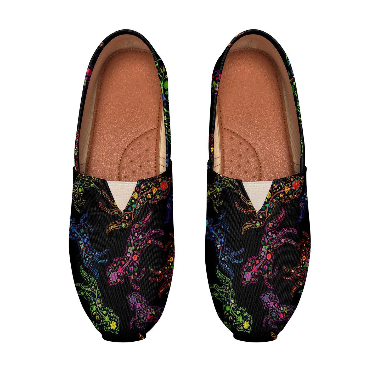 Floral Horse Casual Unisex Slip On Shoe Herman 