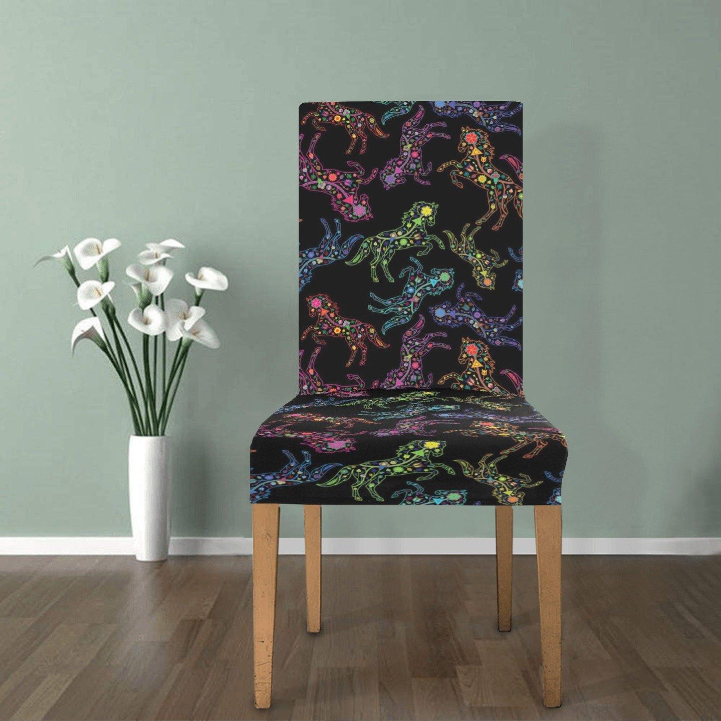 Floral Horse Chair Cover (Pack of 6) Chair Cover (Pack of 6) e-joyer 