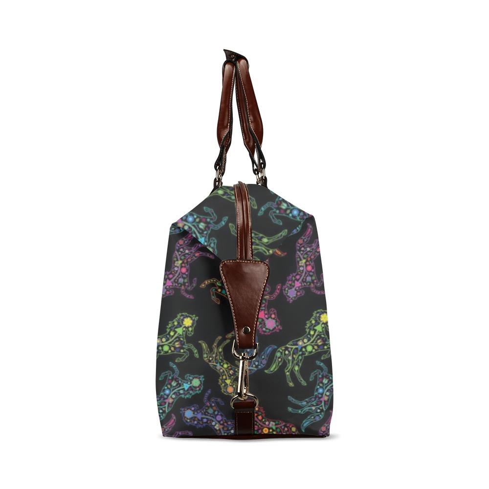 Floral Horse Classic Travel Bag (Model 1643) Remake Classic Travel Bags (1643) e-joyer 