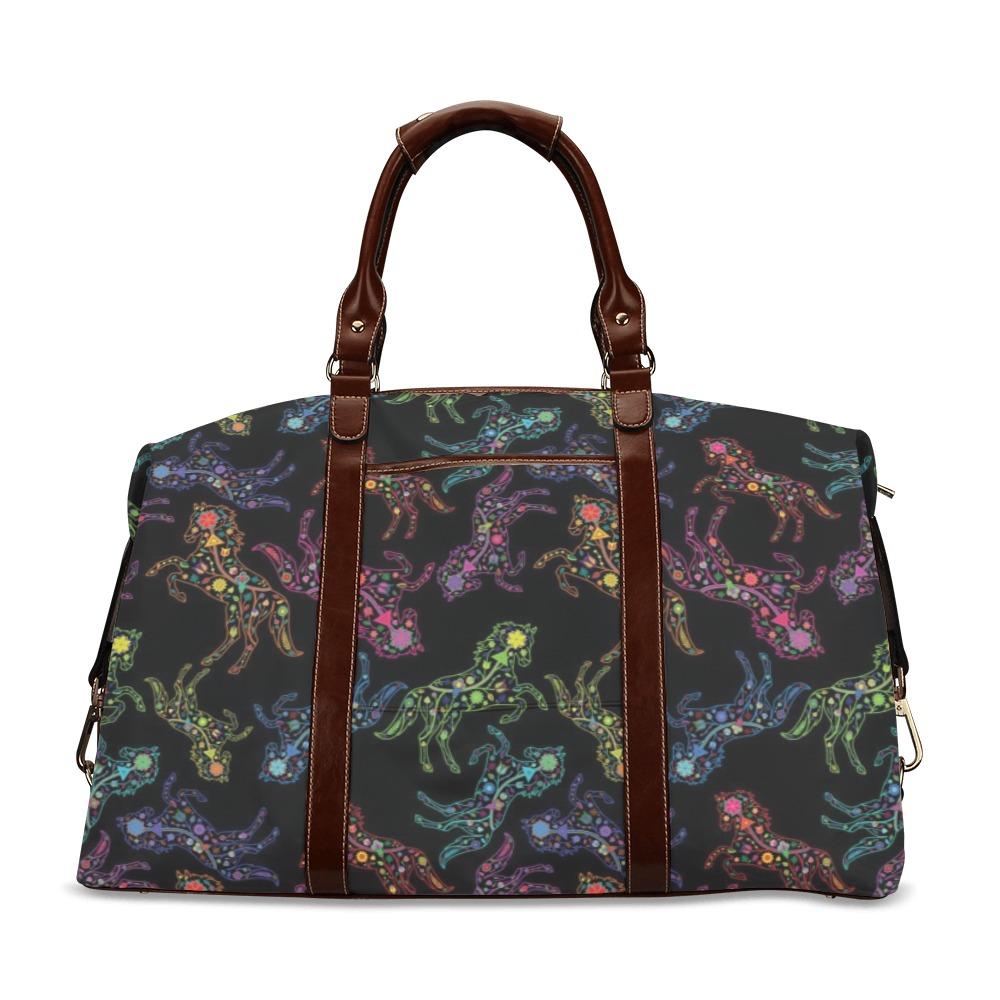 Floral Horse Classic Travel Bag (Model 1643) Remake Classic Travel Bags (1643) e-joyer 