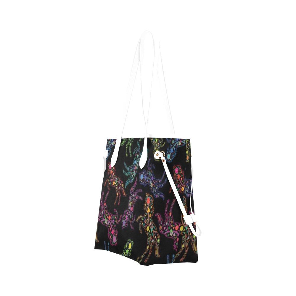 Floral Horse Clover Canvas Tote Bag (Model 1661) Clover Canvas Tote Bag (1661) e-joyer 