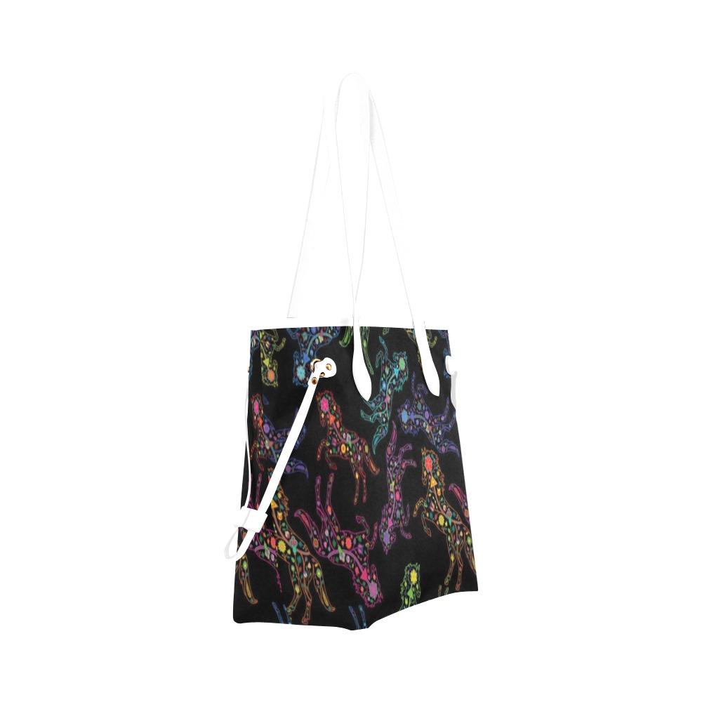 Floral Horse Clover Canvas Tote Bag (Model 1661) Clover Canvas Tote Bag (1661) e-joyer 