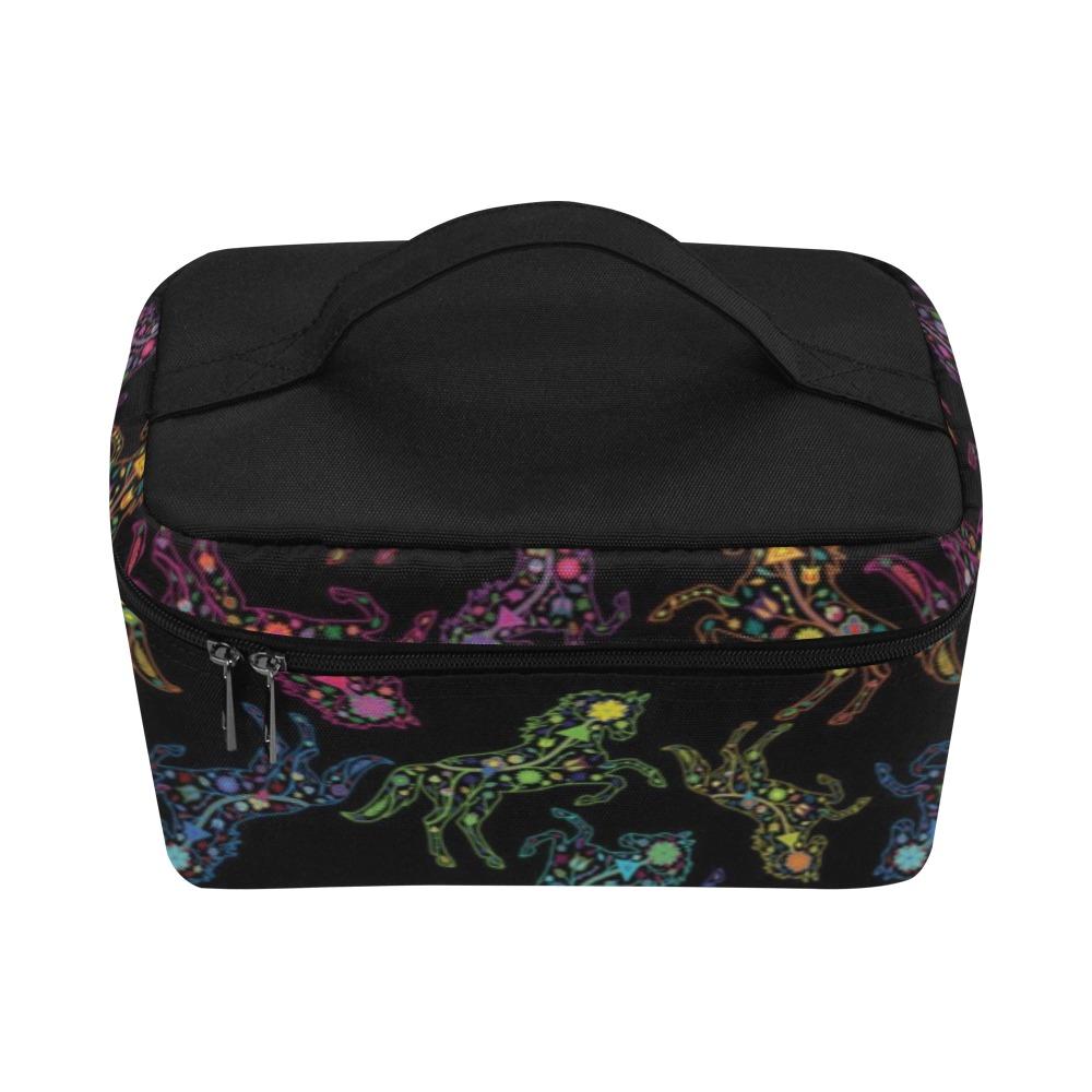 Floral Horse Cosmetic Bag/Large (Model 1658) Cosmetic Bag e-joyer 