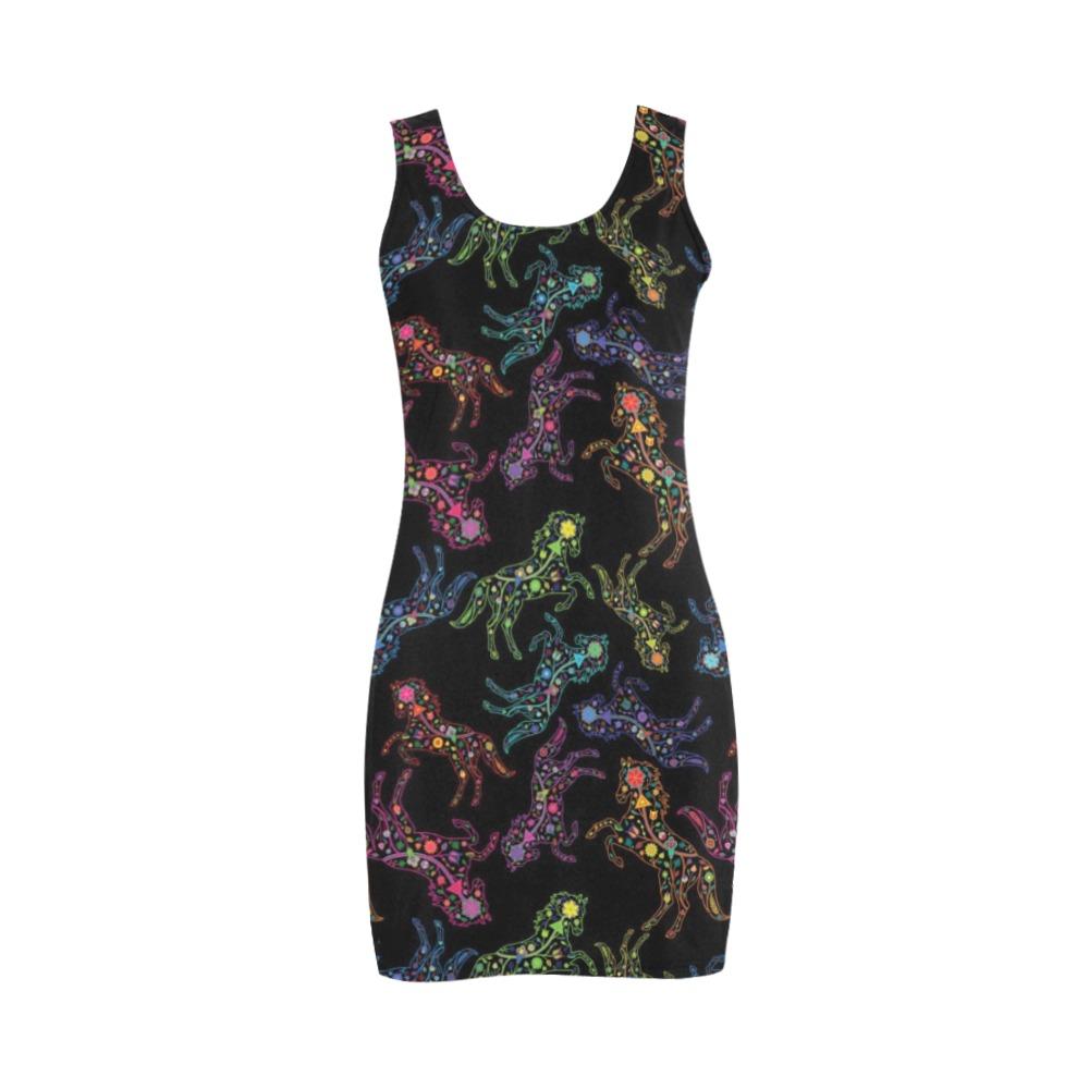 Floral Horse Medea Vest Dress (Model D06) Medea Vest Dress (D06) e-joyer 