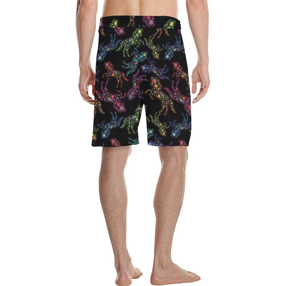 Floral Horse Men's All Over Print Casual Shorts (Model L23) Men's Casual Shorts (L23) e-joyer 