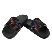 Load image into Gallery viewer, Floral Horse Men&#39;s Slide Sandals (Model 057) Men&#39;s Slide Sandals (057) e-joyer 
