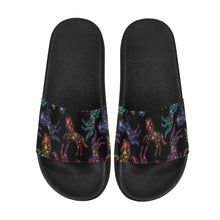 Load image into Gallery viewer, Floral Horse Men&#39;s Slide Sandals (Model 057) Men&#39;s Slide Sandals (057) e-joyer 
