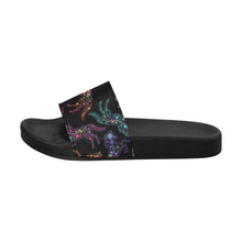 Load image into Gallery viewer, Floral Horse Men&#39;s Slide Sandals (Model 057) Men&#39;s Slide Sandals (057) e-joyer 
