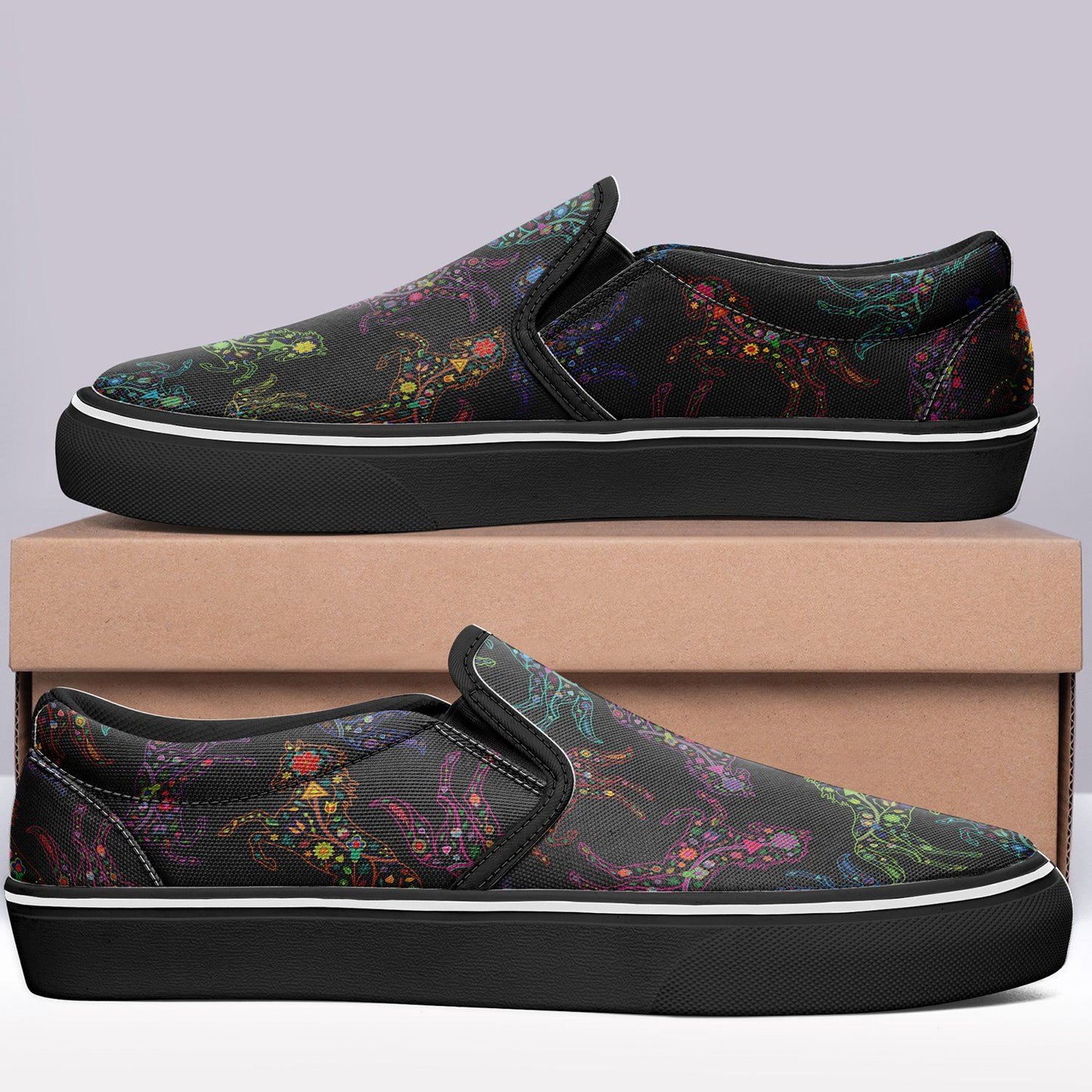 Floral Horse Otoyimm Canvas Slip On Shoes otoyimm Herman 