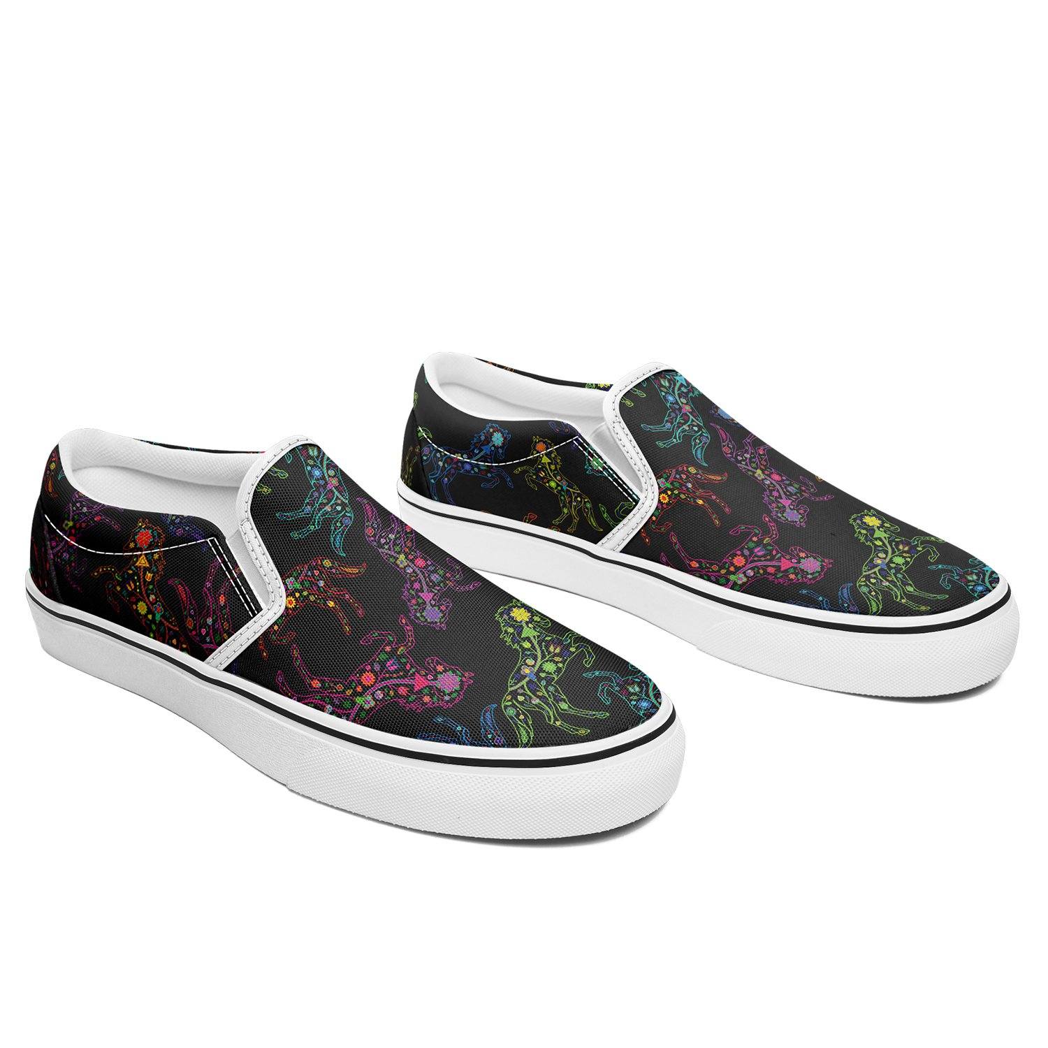 Floral Horse Otoyimm Canvas Slip On Shoes otoyimm Herman 