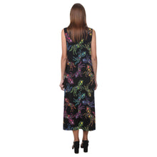 Load image into Gallery viewer, Floral Horse Phaedra Sleeveless Open Fork Long Dress (Model D08) dress e-joyer 
