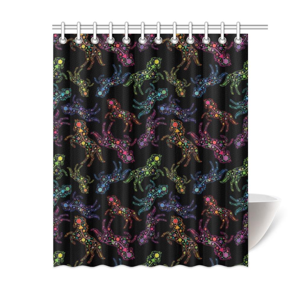 Floral Horse Shower Curtain 60