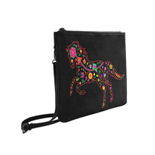 Load image into Gallery viewer, Floral Horse Slim Clutch Bag (Model 1668) Slim Clutch Bags (1668) e-joyer 
