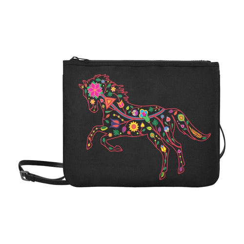 Floral Horse Slim Clutch Bag (Model 1668) Slim Clutch Bags (1668) e-joyer 