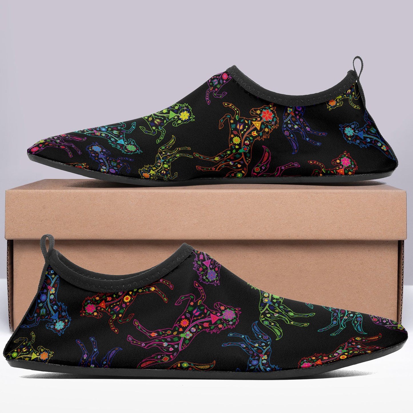 Floral Horse Sockamoccs Slip On Shoes Herman 