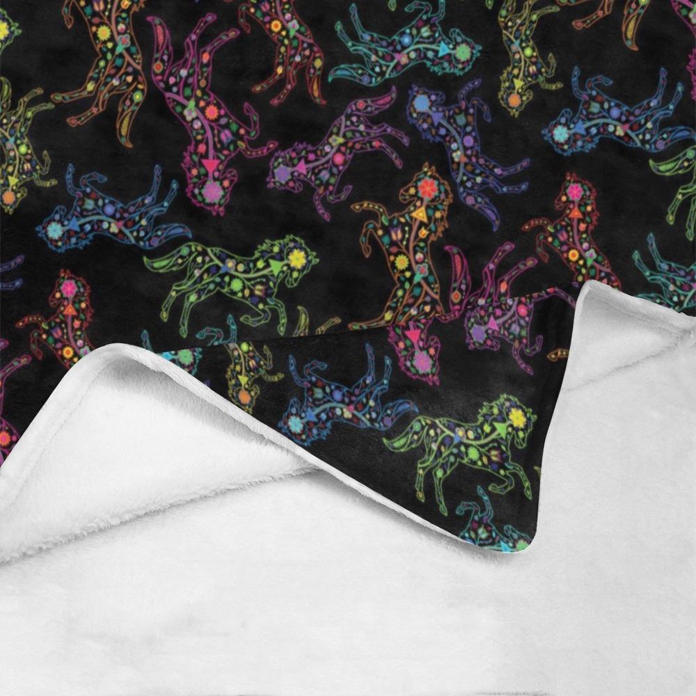 Floral Horse Ultra-Soft Micro Fleece Blanket 40"x50" Ultra-Soft Blanket 40''x50'' e-joyer 