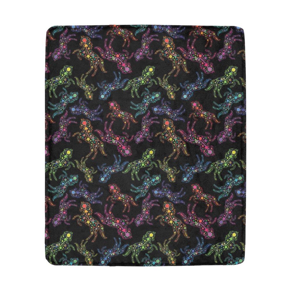 Floral Horse Ultra-Soft Micro Fleece Blanket 50"x60" Ultra-Soft Blanket 50''x60'' e-joyer 