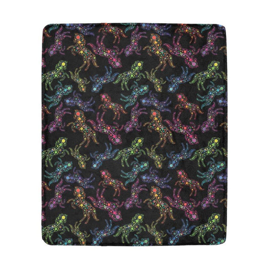 Floral Horse Ultra-Soft Micro Fleece Blanket 50"x60" Ultra-Soft Blanket 50''x60'' e-joyer 