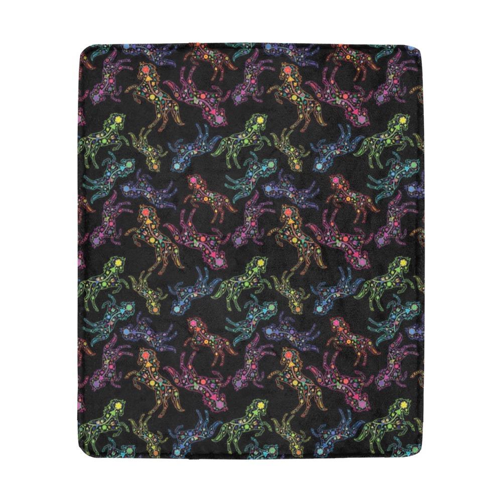 Floral Horse Ultra-Soft Micro Fleece Blanket 50