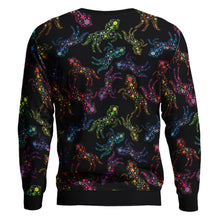 Load image into Gallery viewer, Floral Horse Unisex Crewneck Long Sleeve Top 49 Dzine 
