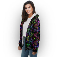 Load image into Gallery viewer, Floral Humming Bird Sherpa Hoodie hoodie Herman 
